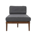 CHAISE LOUNGE charcoal-wood+waterproof fabric