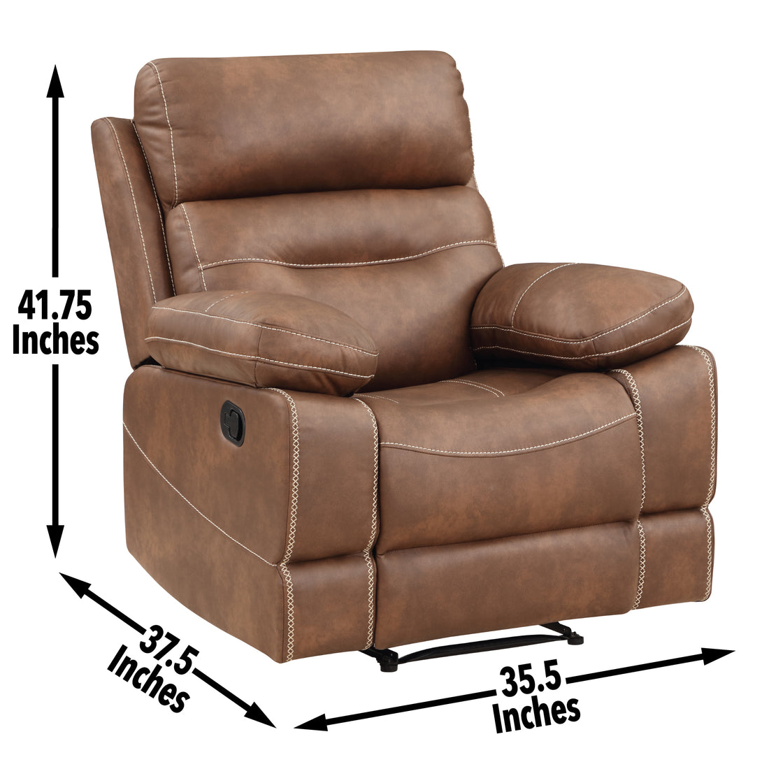 Rudger Manual Recliner Chair Brown - Dark Brown