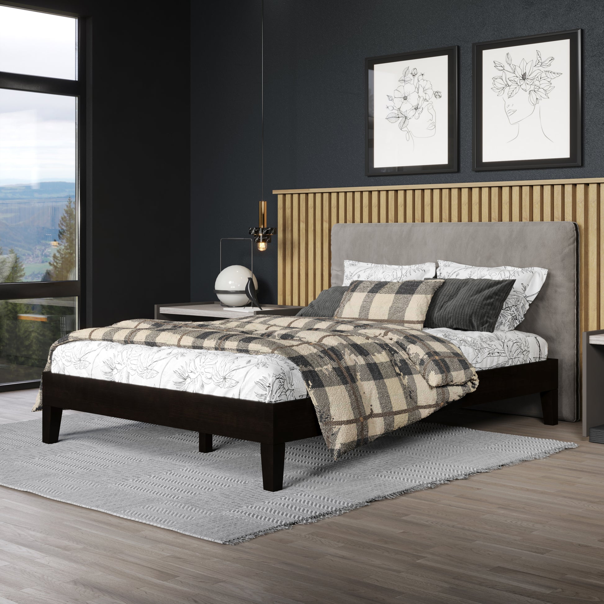 Nix Full Platform Bed Black - Full Black Wood