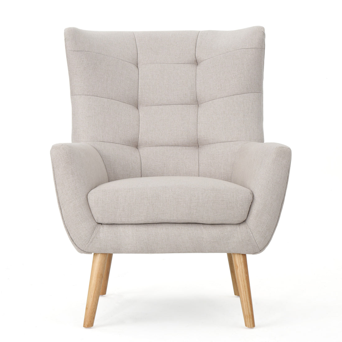 Club Chair - Wheat Wood Fabric