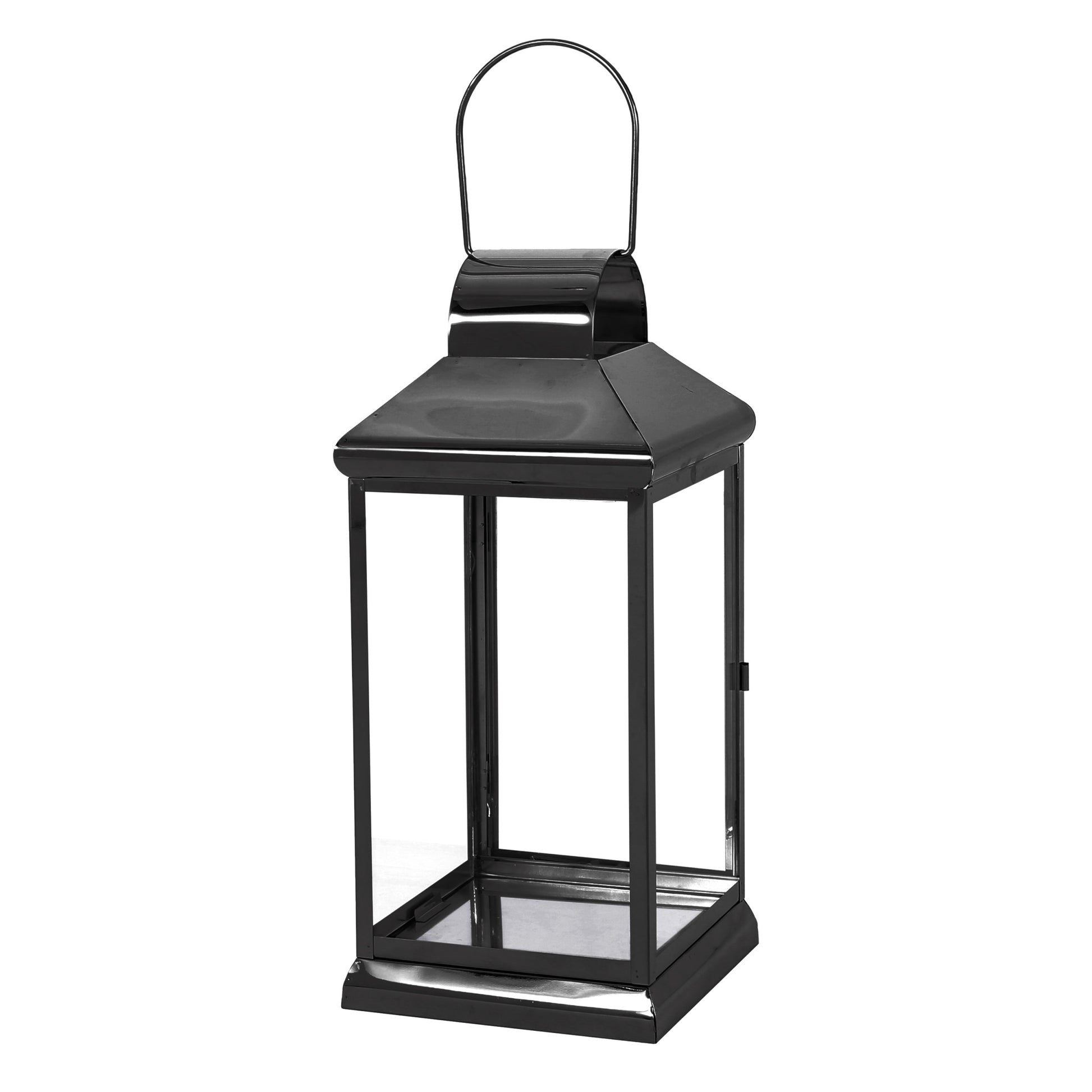 WALTER 16"H STAINLESS STEEL LANTERN black-stainless steel