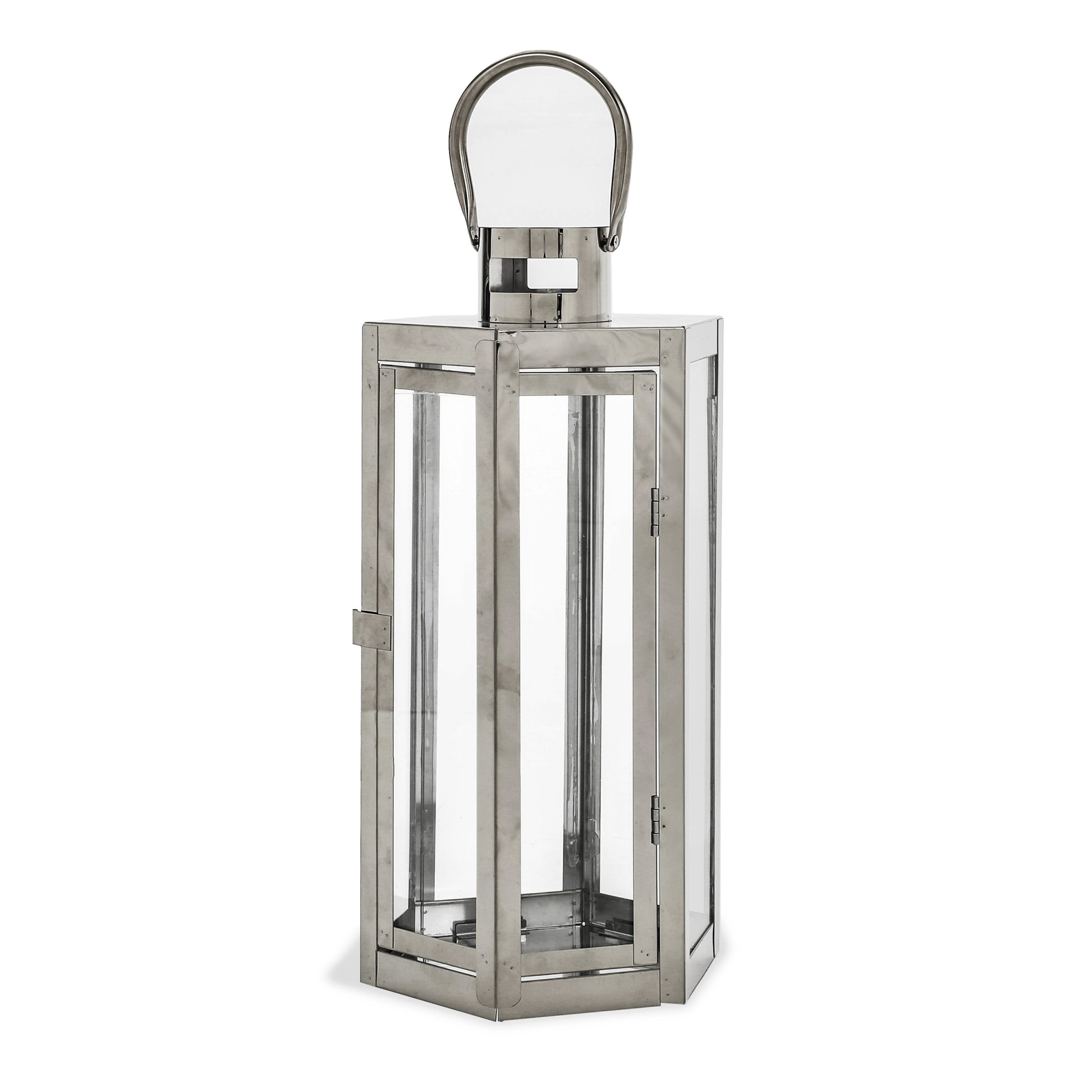 Frank 16"H Stainless Steel Lantern - Silver