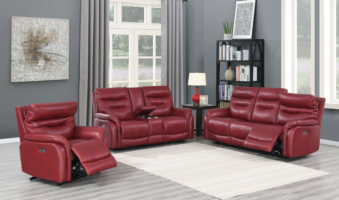 Fortuna 3 Piece Living Room Set Red - Red Wood