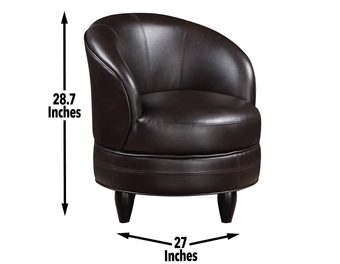 Sophia Swivel Chair Brown - Dark Brown Wood