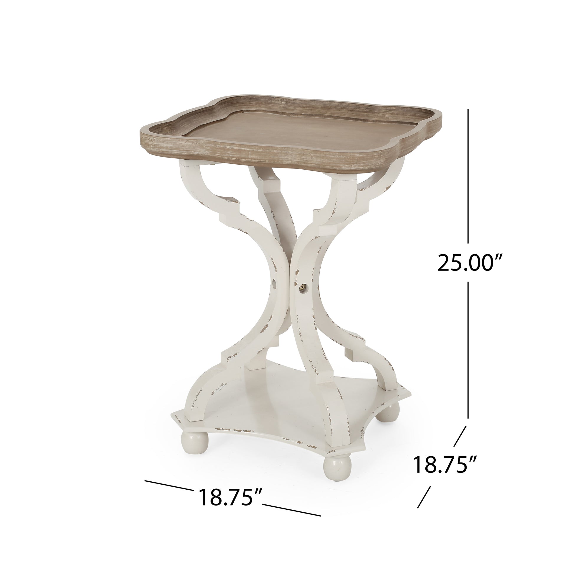 ACCENT TABLE natural+white-mdf