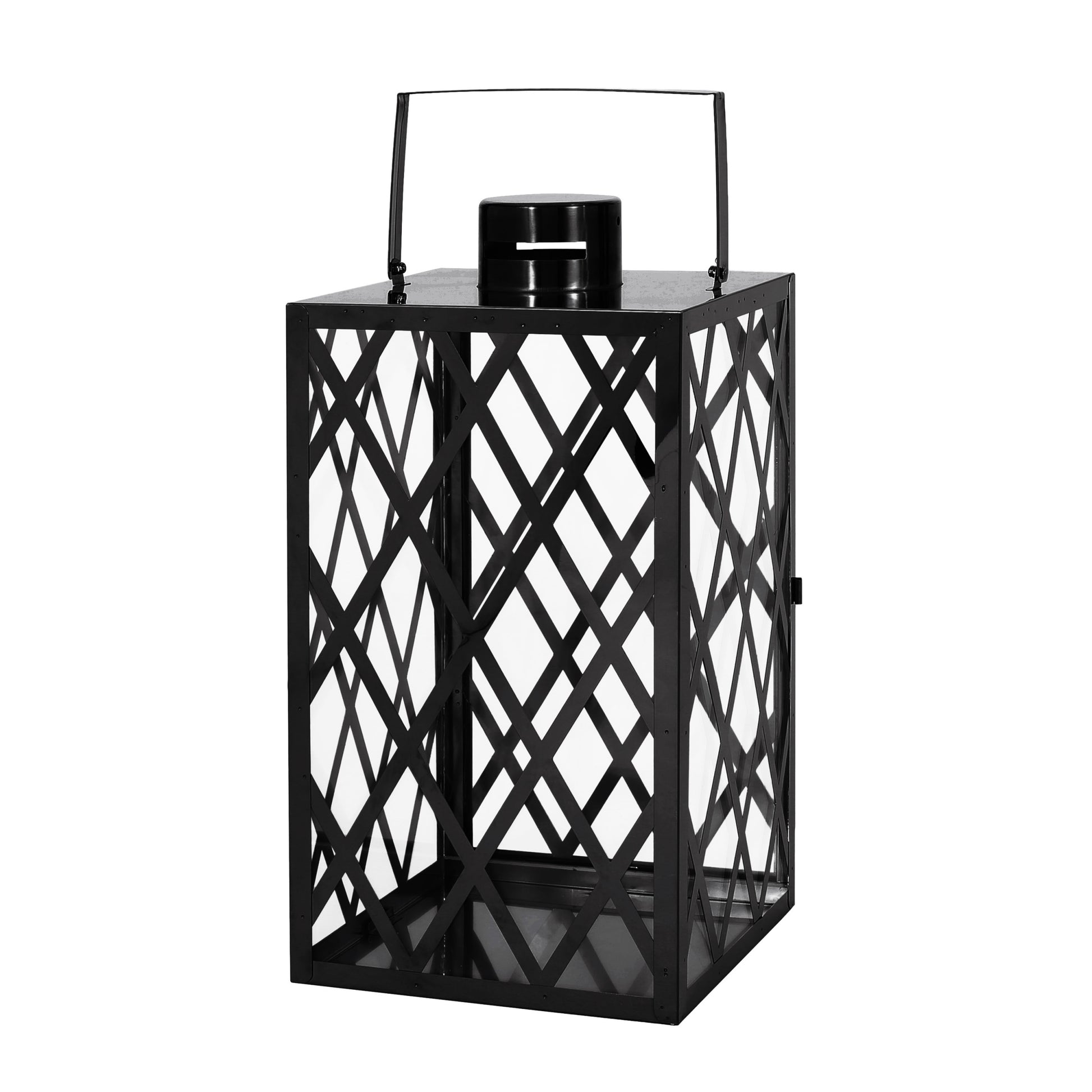 Anton 18"H Stainless Steel Lantern - Black