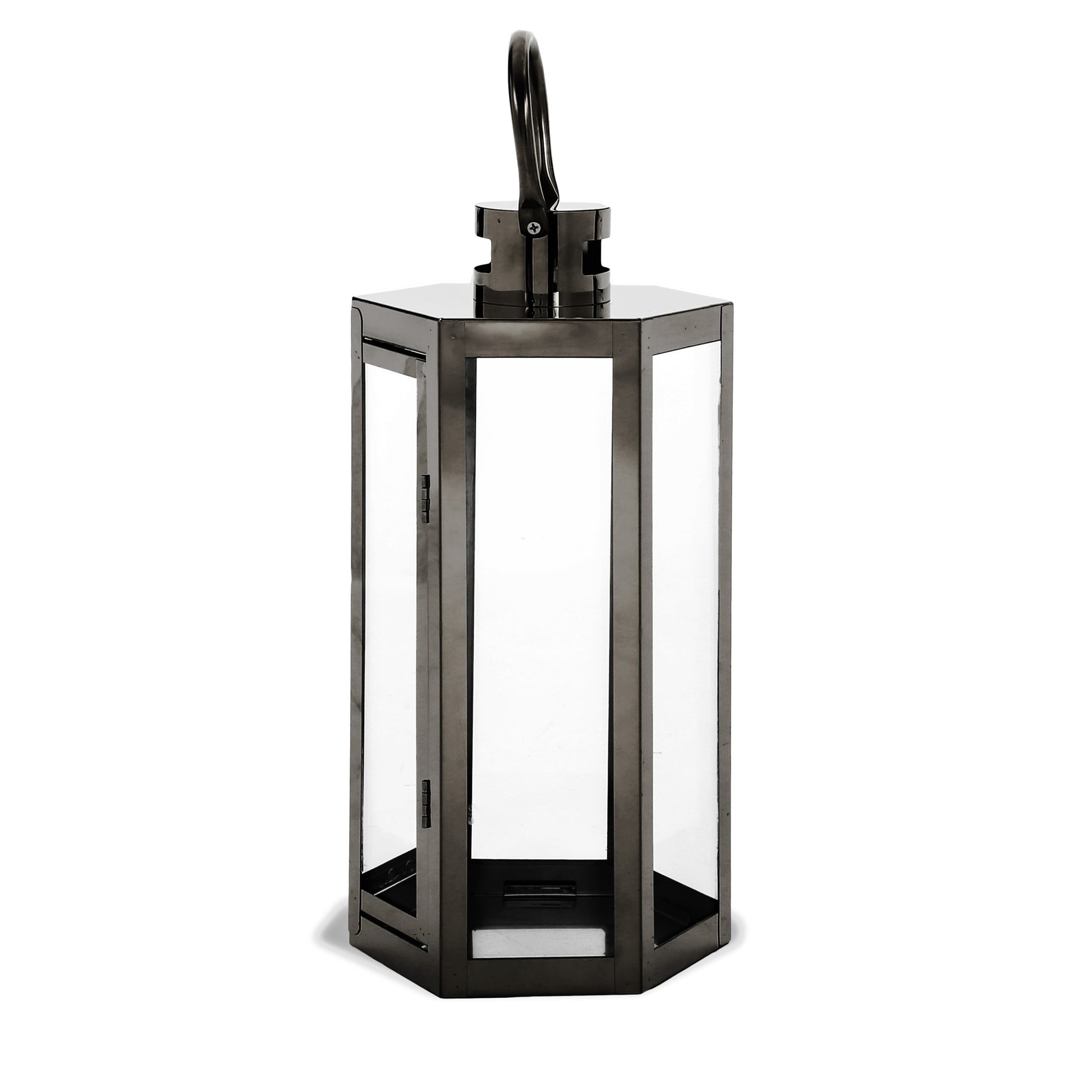 FRANK 16"H STAINLESS STEEL LANTERN black-stainless steel