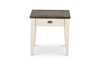 Cayla End Table Dark Oak White - White Wood