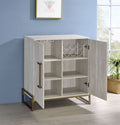 Larkin Faux Marble Wine Cabinet Pearl Silver -