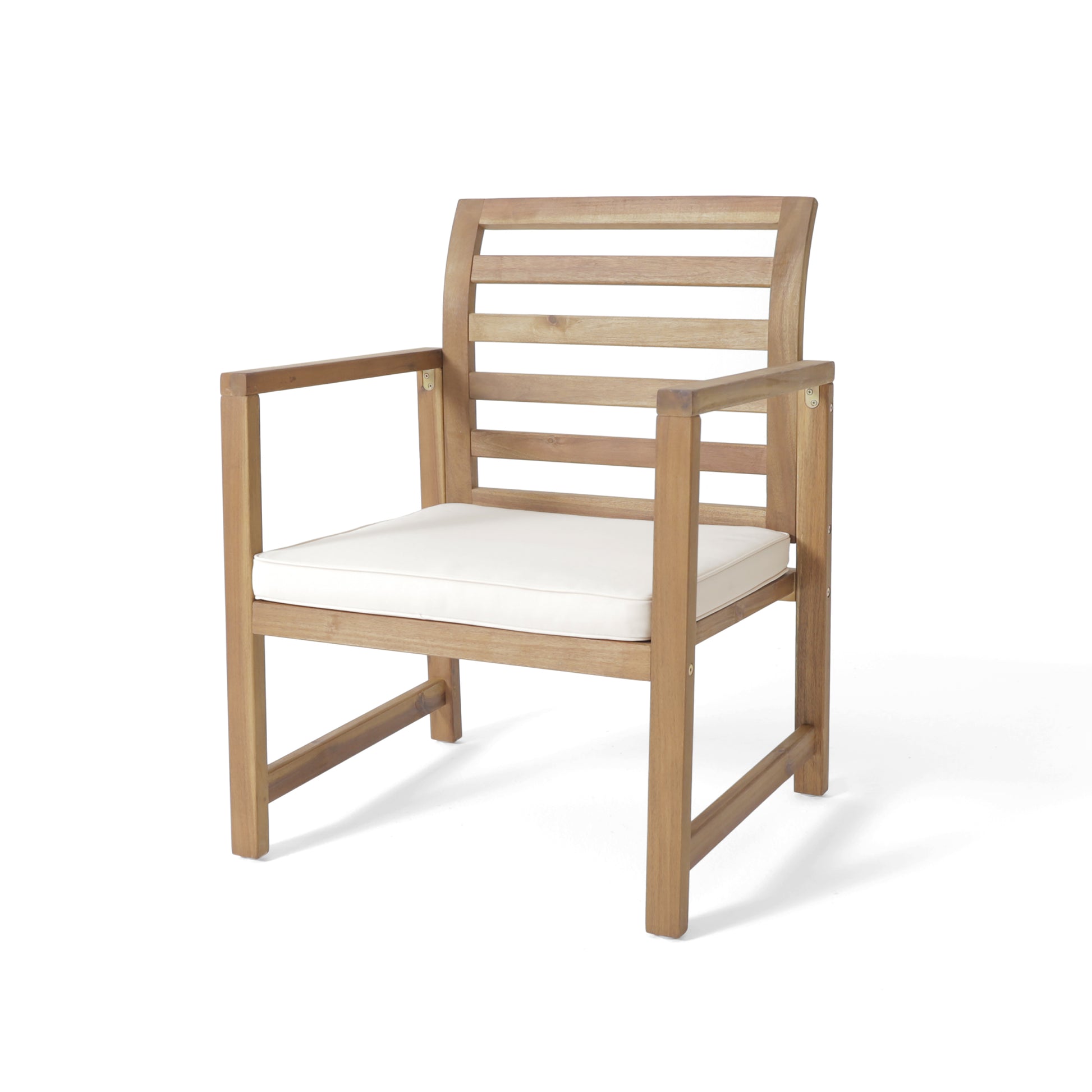 Outdoor Acacia Wood Club Chairs, 2 Pcs Set,