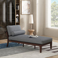 CHAISE LOUNGE charcoal-wood+waterproof fabric