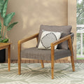 Outdoor Acacia Wood Club Chairs with Cushions Teak grey-acacia wood