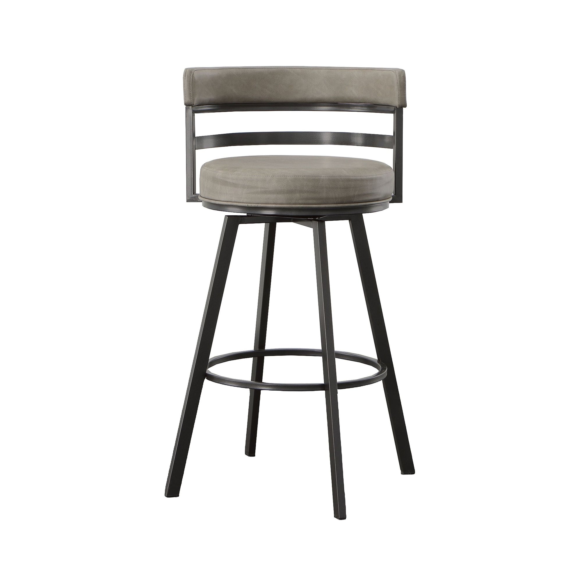 Gene Swivel Bar Stool Dark Gray - Dark Gray Wood