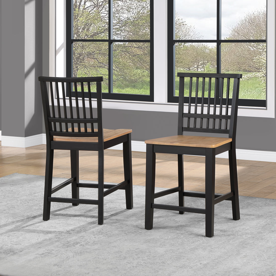 Magnolia Counter Stool Set Of 2 Black - Black