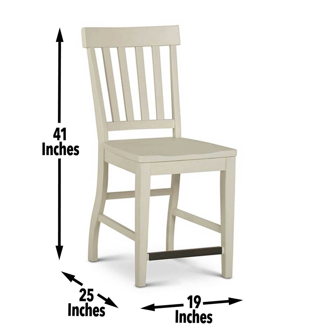 Cayla Counter Chair Set Of 2 White - White Wood