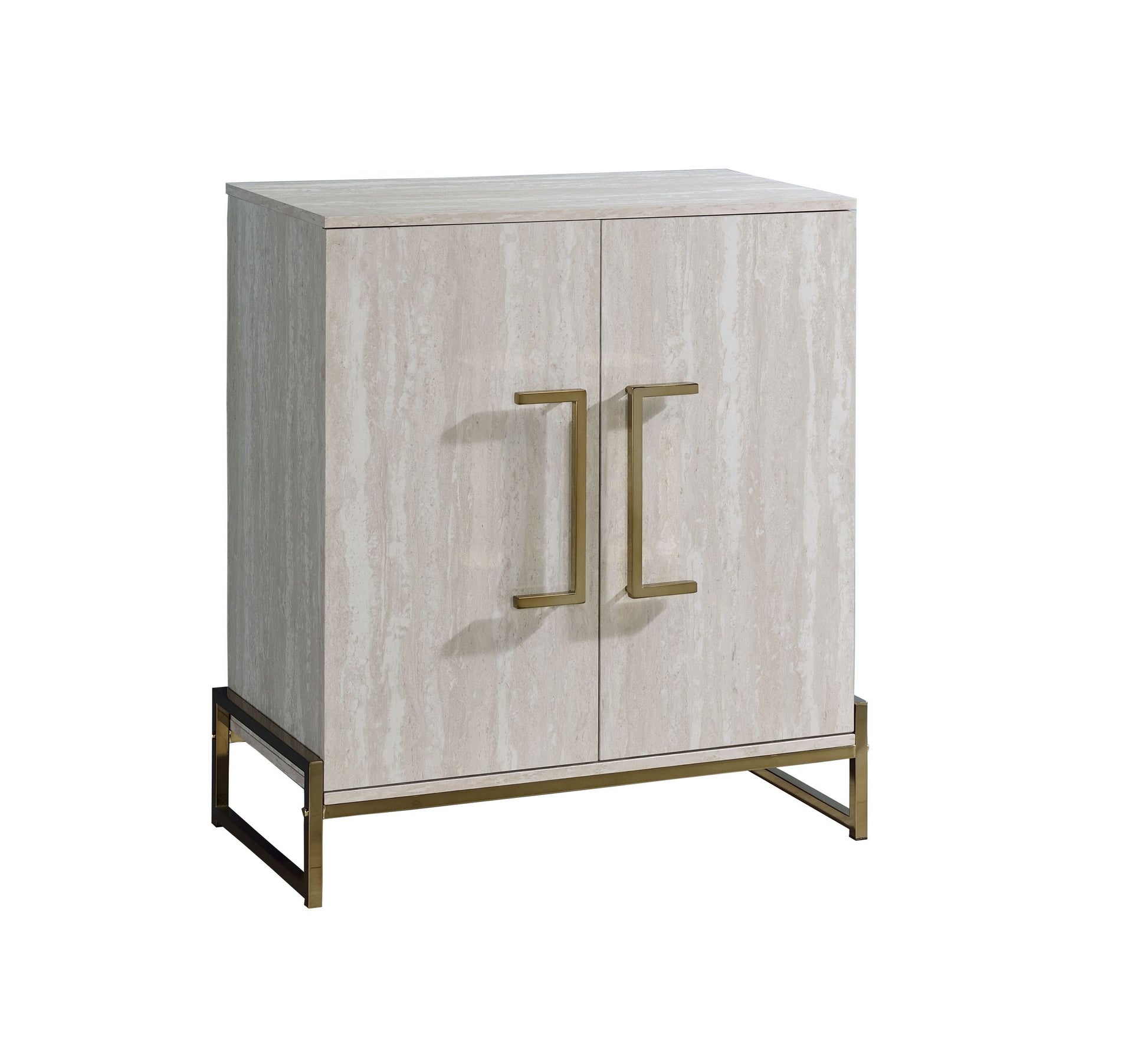 Larkin Faux Marble Wine Cabinet Pearl Silver -