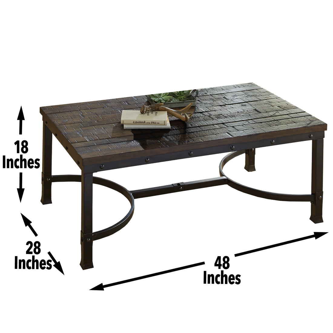 Ambrose Coffee Table - Charcoal Grey Solid Wood