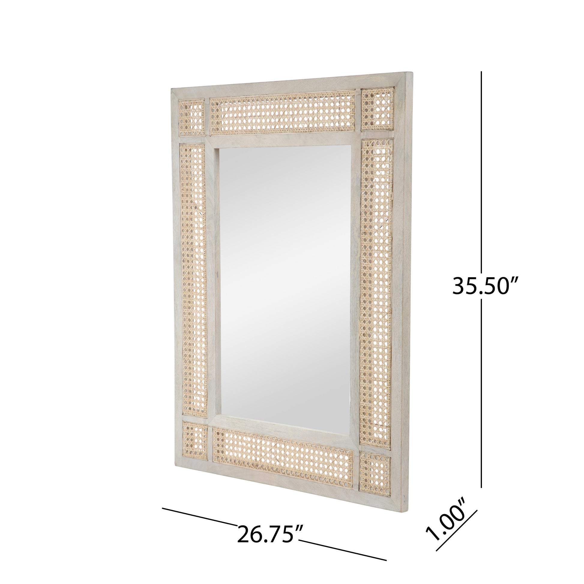 Mango Wood Mdf Cane Fitted Mirror