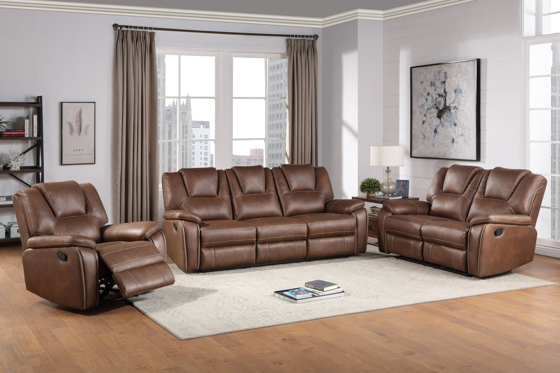 Katrine 3 Piece Living Room Set Brown - Dark