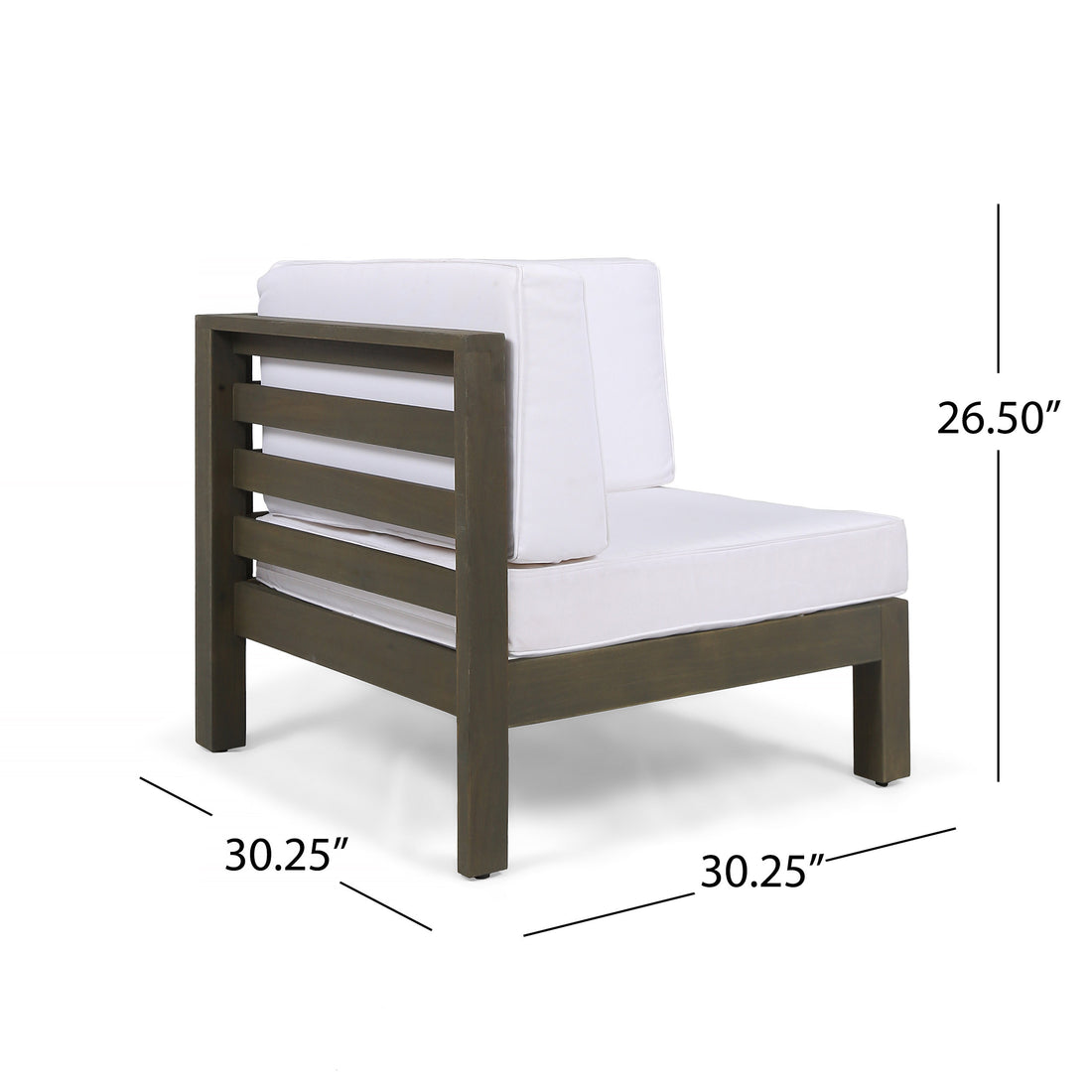 Oana L Arm Chair - White Acacia Wood