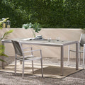 Outdoor Aluminum Dining Table with Wicker Top,