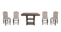 Caswell 5 Piece Counter Dining Set Pearl Silver -