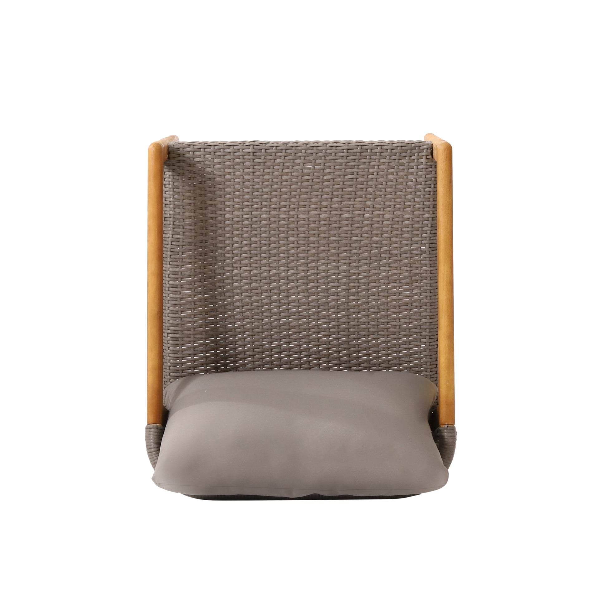 Set of 2 Outdoor Acacia Wood Club Chairs with Cushions grey-acacia wood