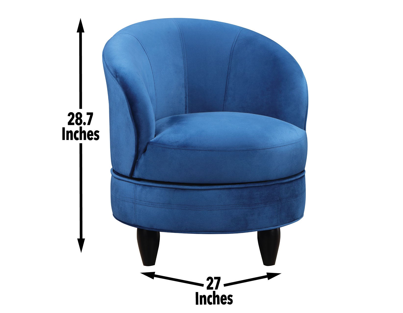 Sophia Swivel Chair Velvet Blue - Blue Wood