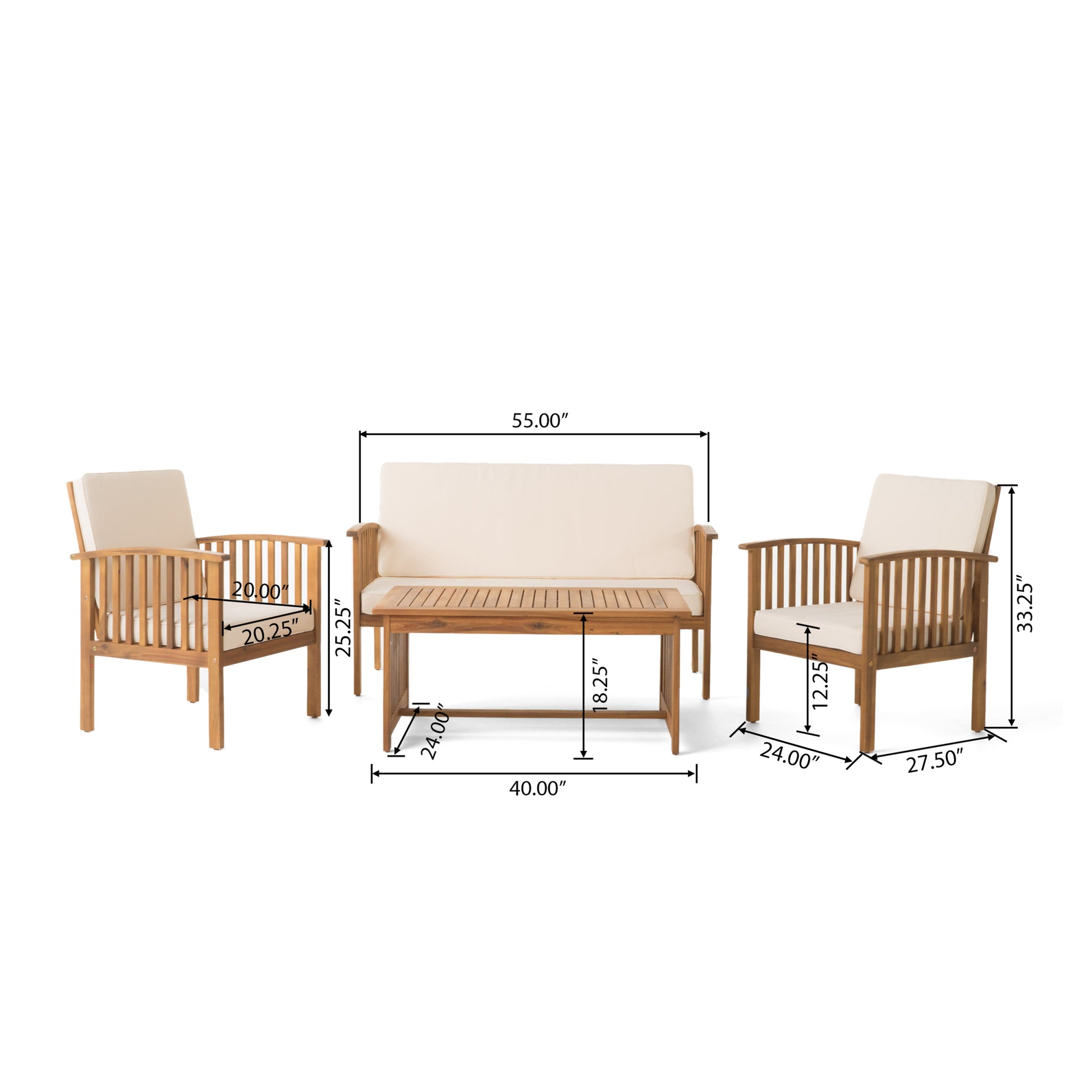 Casa Acacia 4pc Chat Set