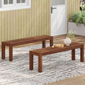 Manila 61.75'' Bench Set Of 2 - Dark Brown Wood