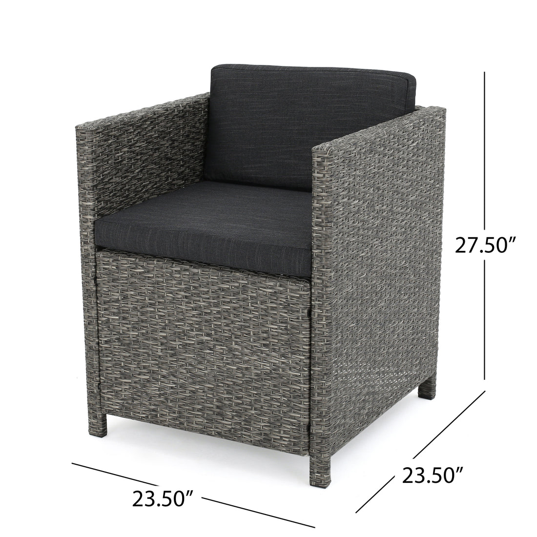 PUERTA DINING CHAIR dark grey-wicker