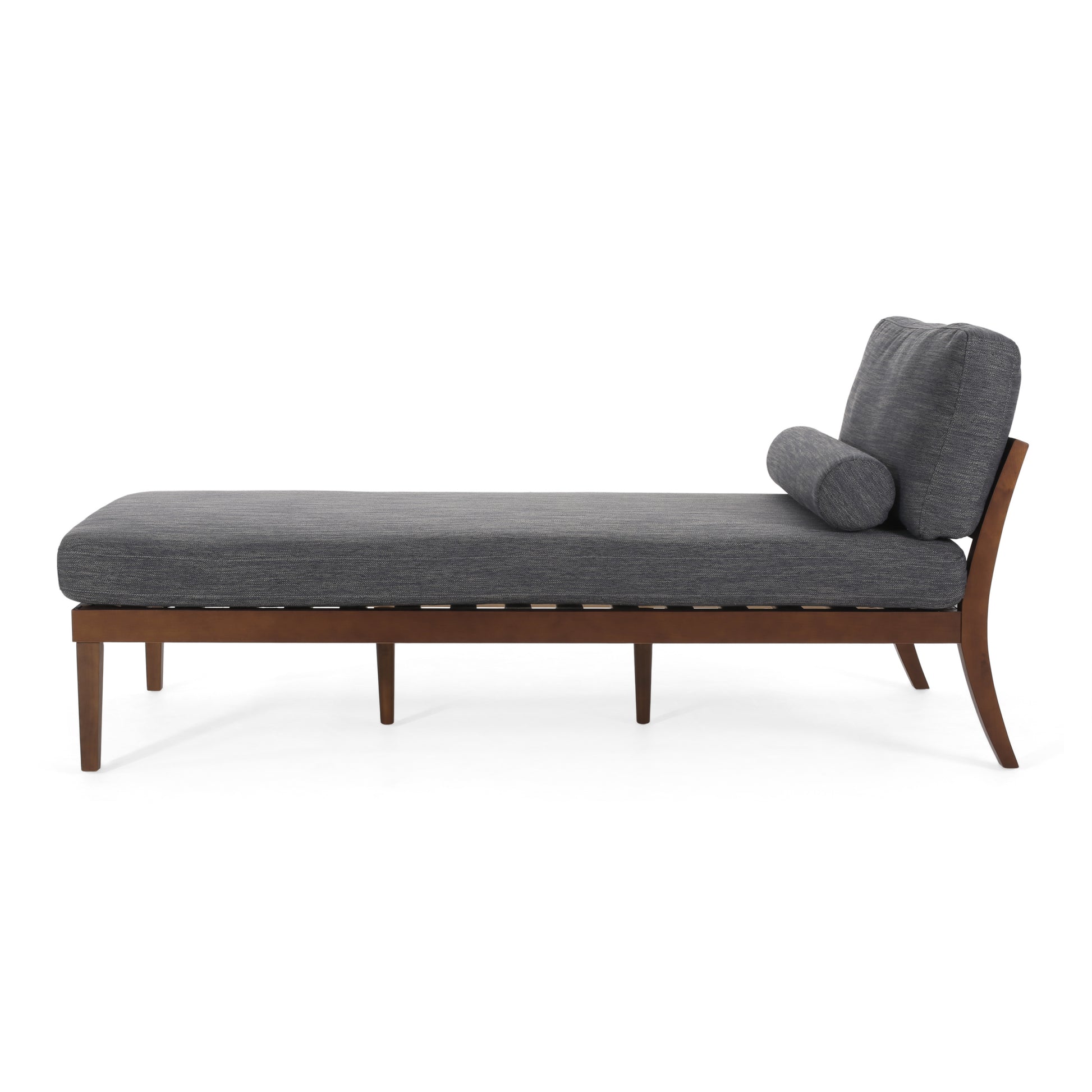 CHAISE LOUNGE charcoal-wood+waterproof fabric