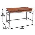 Tamra Desk With Drawers Brown - Brown Wood