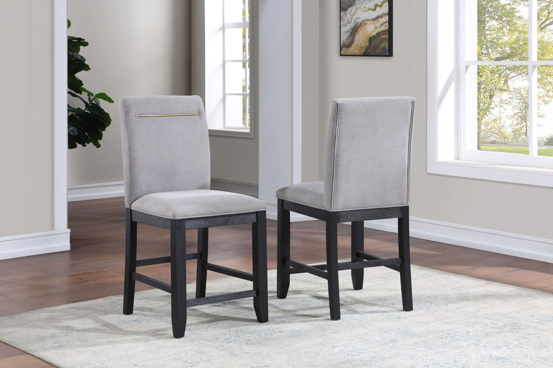 Yves Counter Chair Set Of 2 Gray - Silver White