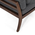 CHAISE LOUNGE charcoal-wood+waterproof fabric