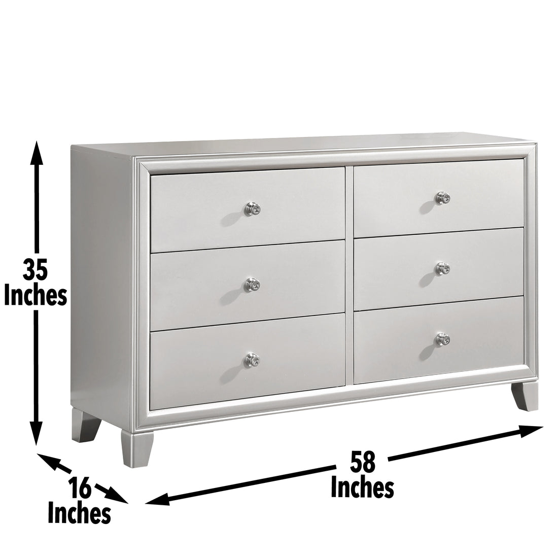 Omni Dresser And Mirror Pearl Silver - Silver