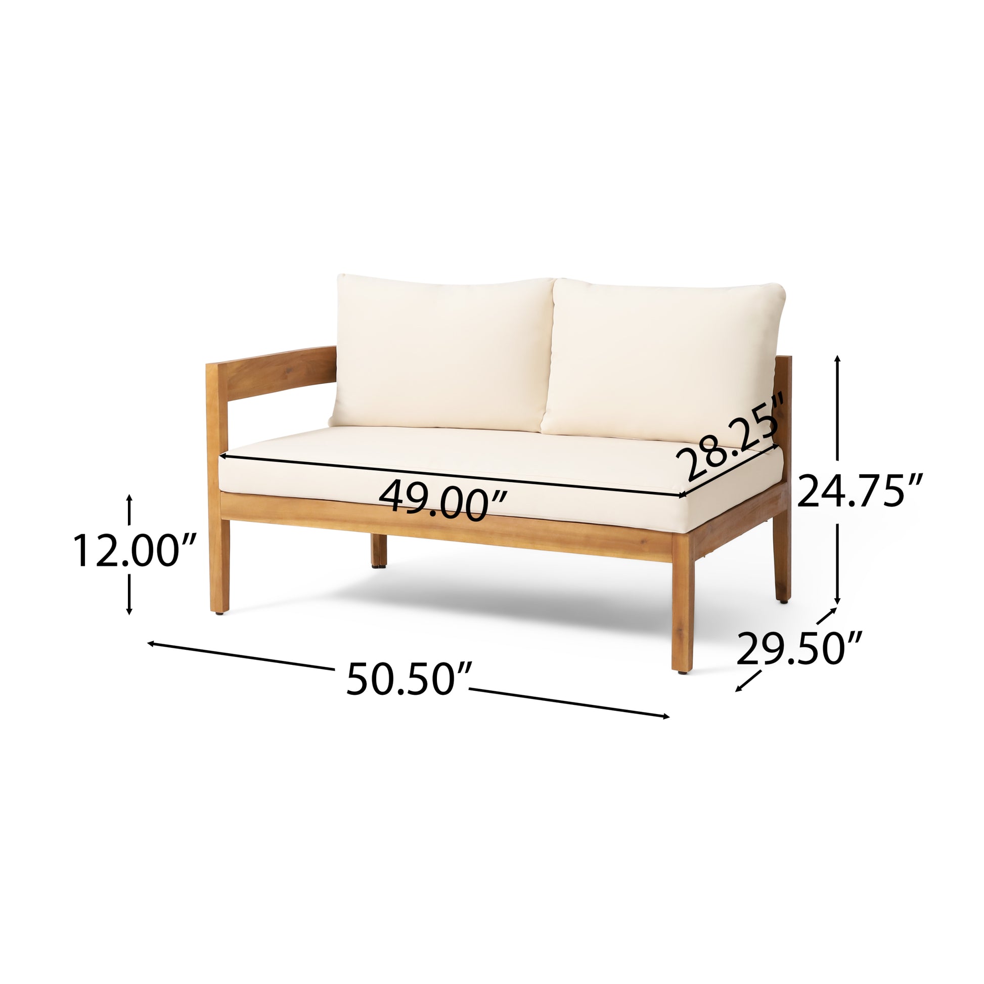 Brooklyn Sofa Set Teak Beige - Beige Acacia Wood