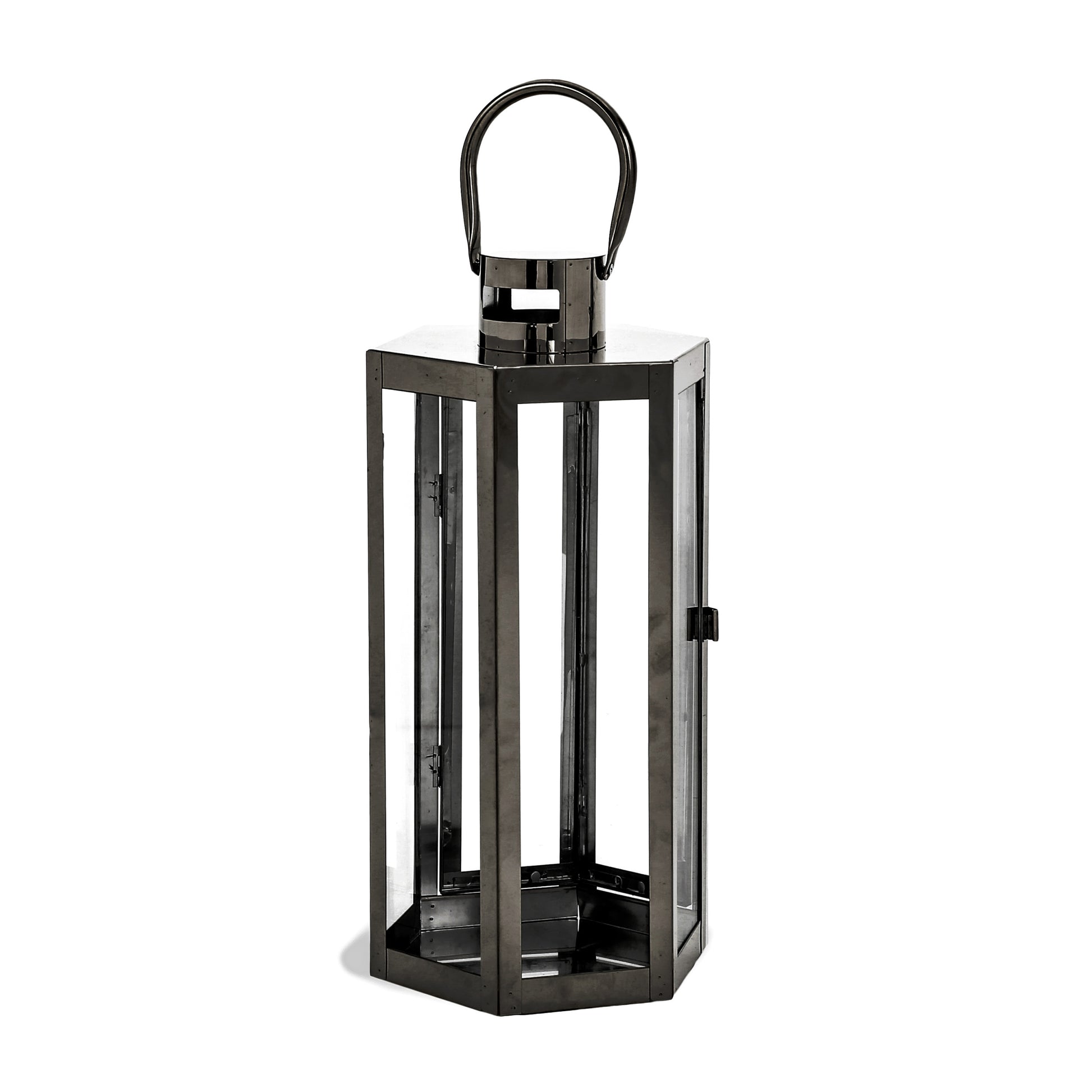 FRANK 16"H STAINLESS STEEL LANTERN black-stainless steel