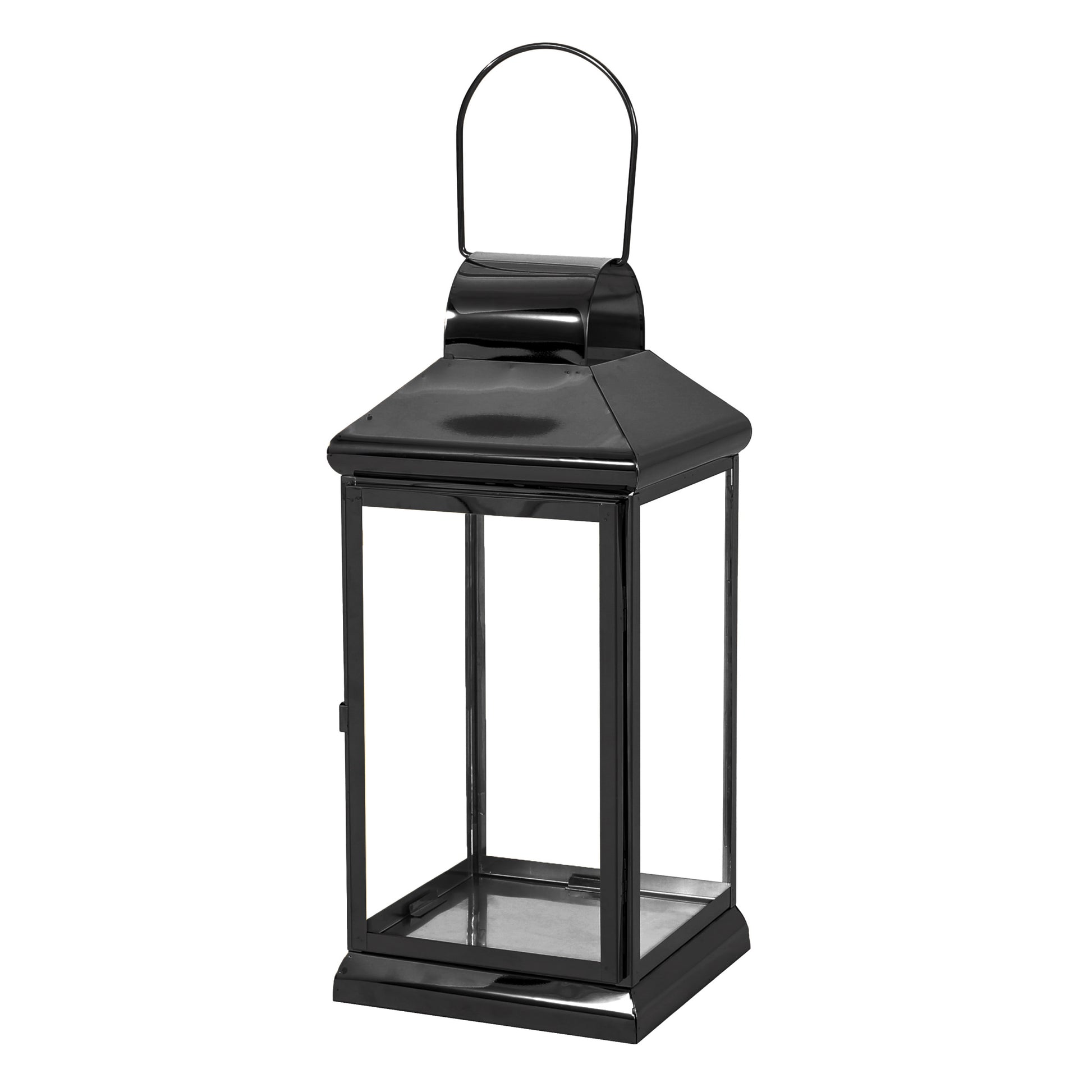 WALTER 16"H STAINLESS STEEL LANTERN black-stainless steel