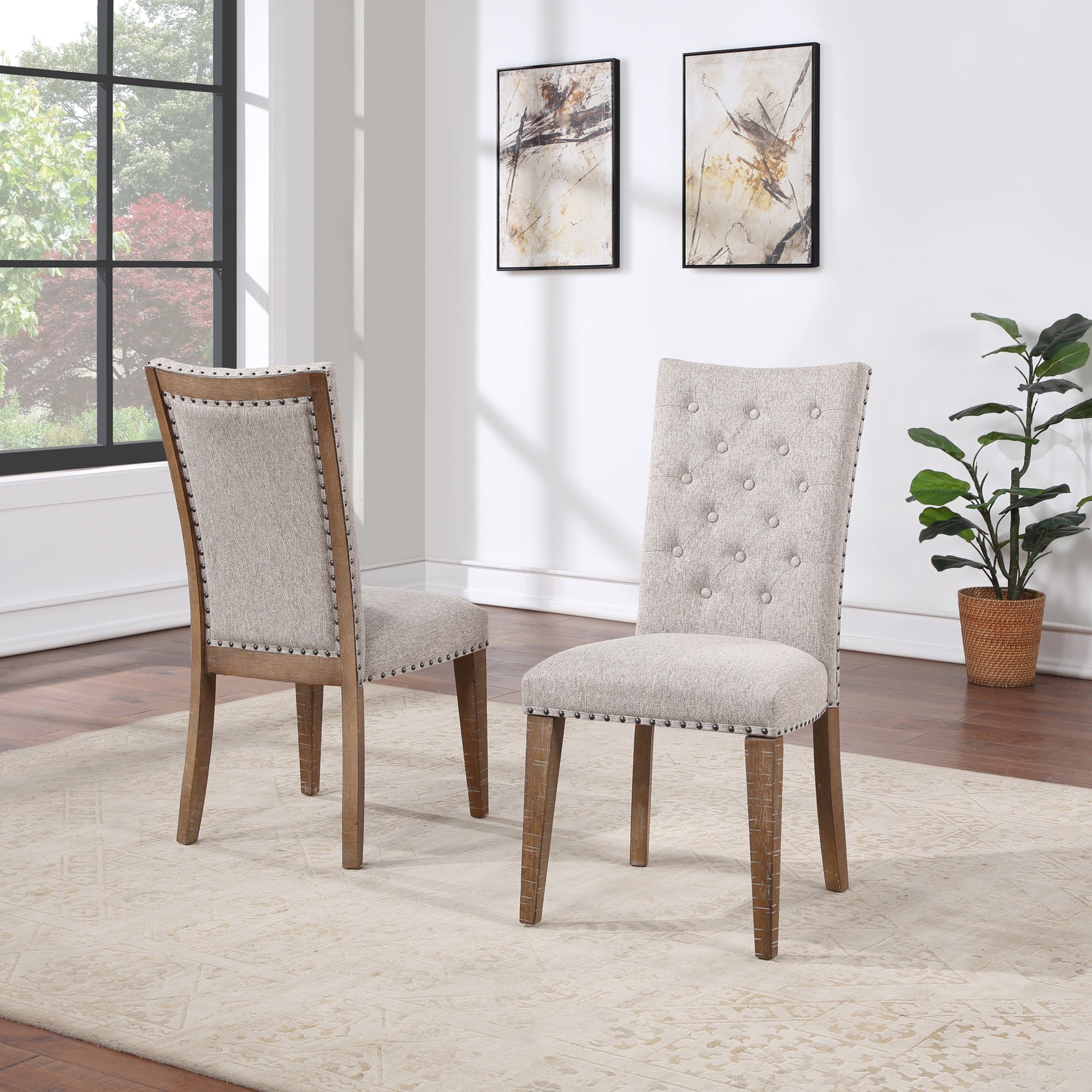 Riverdale Side Chair Set Of 2 Oatmeal - Dark