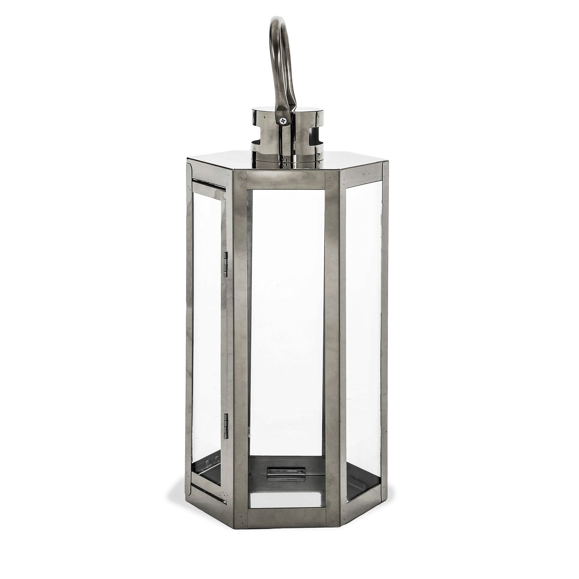 Frank 16"H Stainless Steel Lantern - Silver