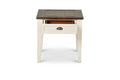 Cayla End Table Dark Oak White - White Wood