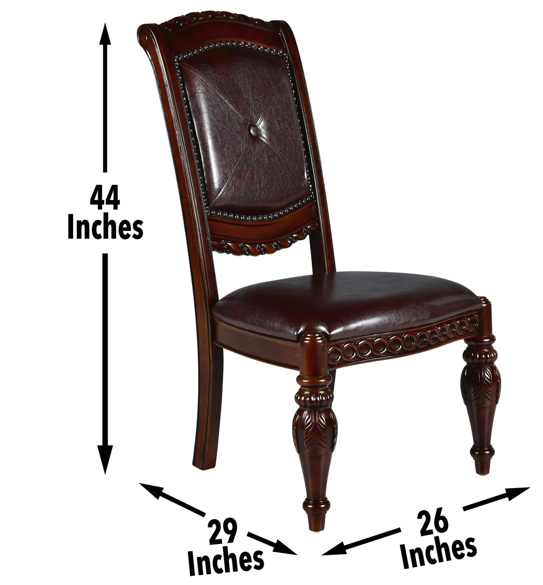 Antoinette Side Chair Set Of 2 Dark Brown - Dark