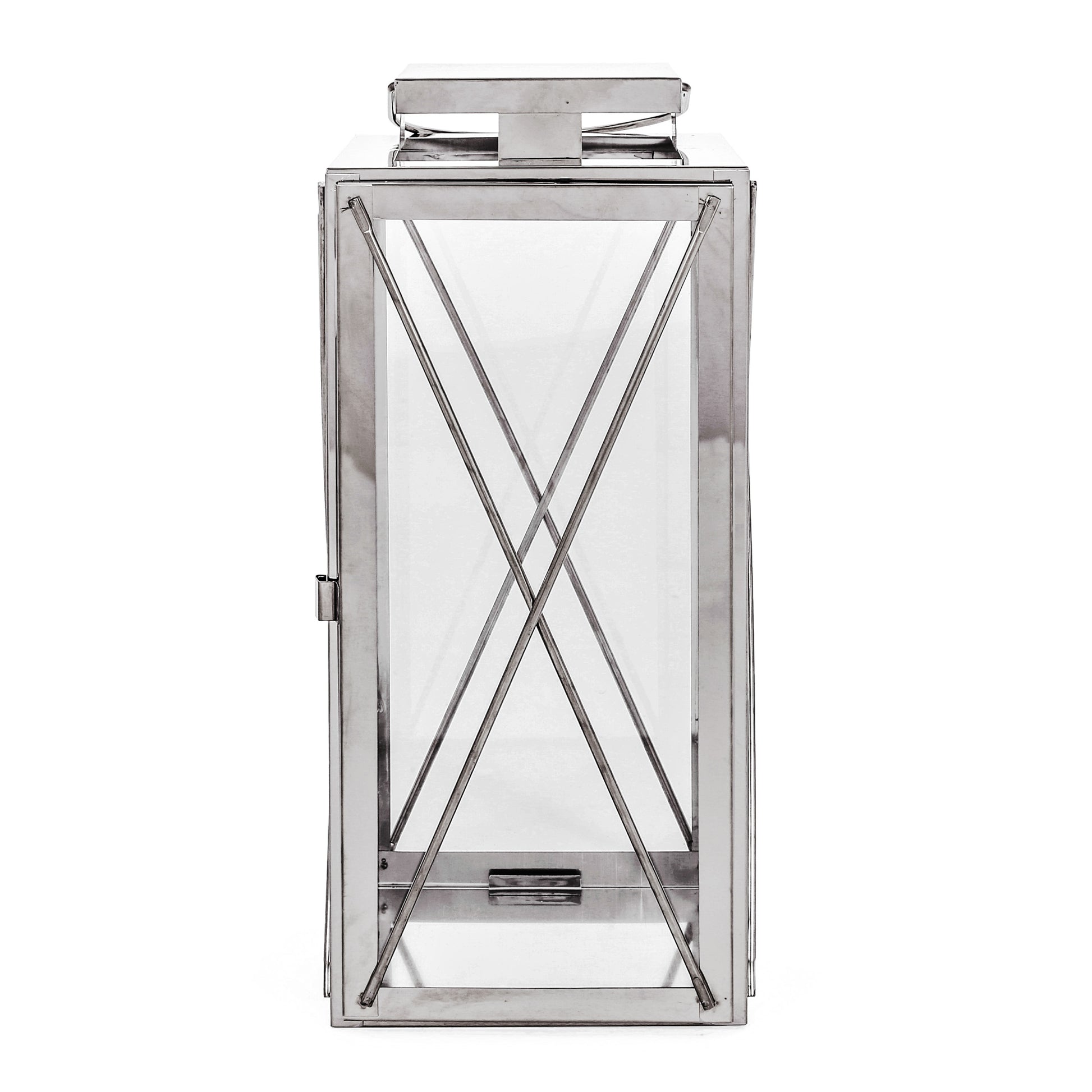 Deborah 14"H Stainless Steel Lantern - Silver