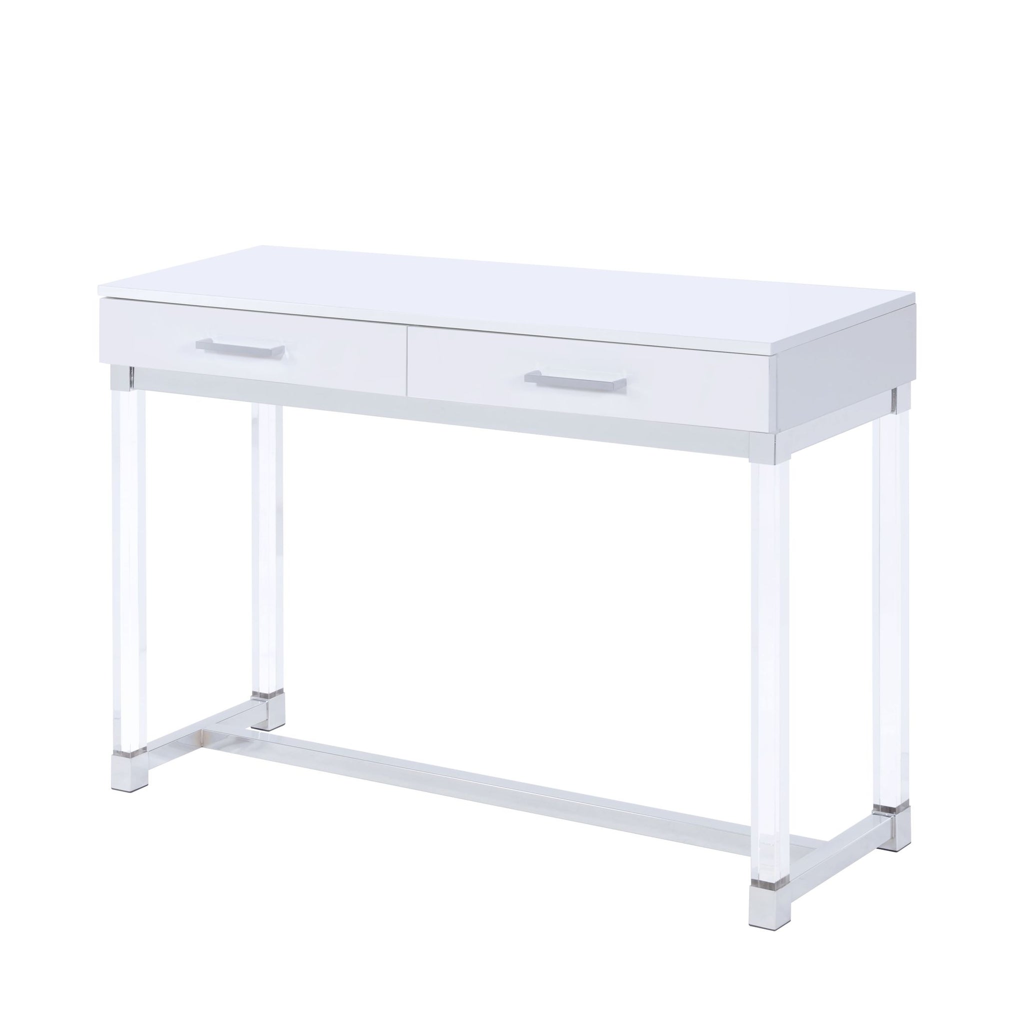 Everett Desk White - White Wood