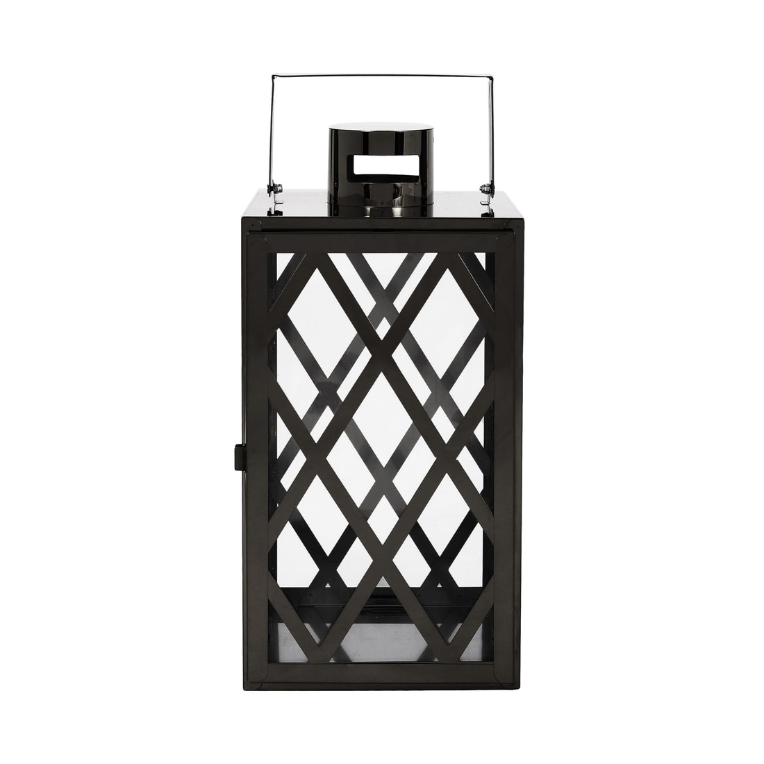 ANTON 14"H STAINLESS STEEL LANTERN black-stainless steel