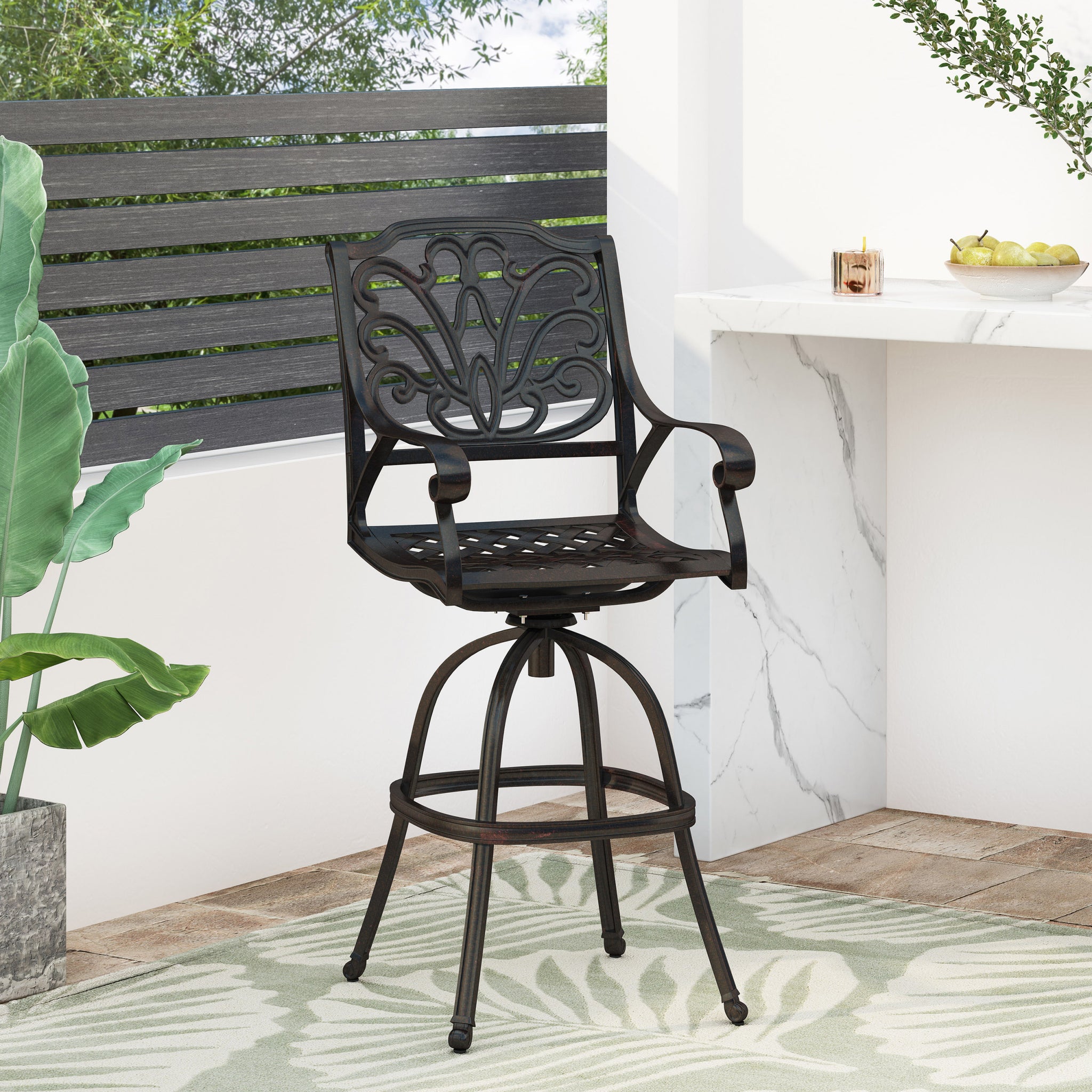 ALFRESCO KD SWIVEL BARSTOOL copper-aluminium