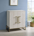 Larkin Faux Marble Wine Cabinet Pearl Silver -