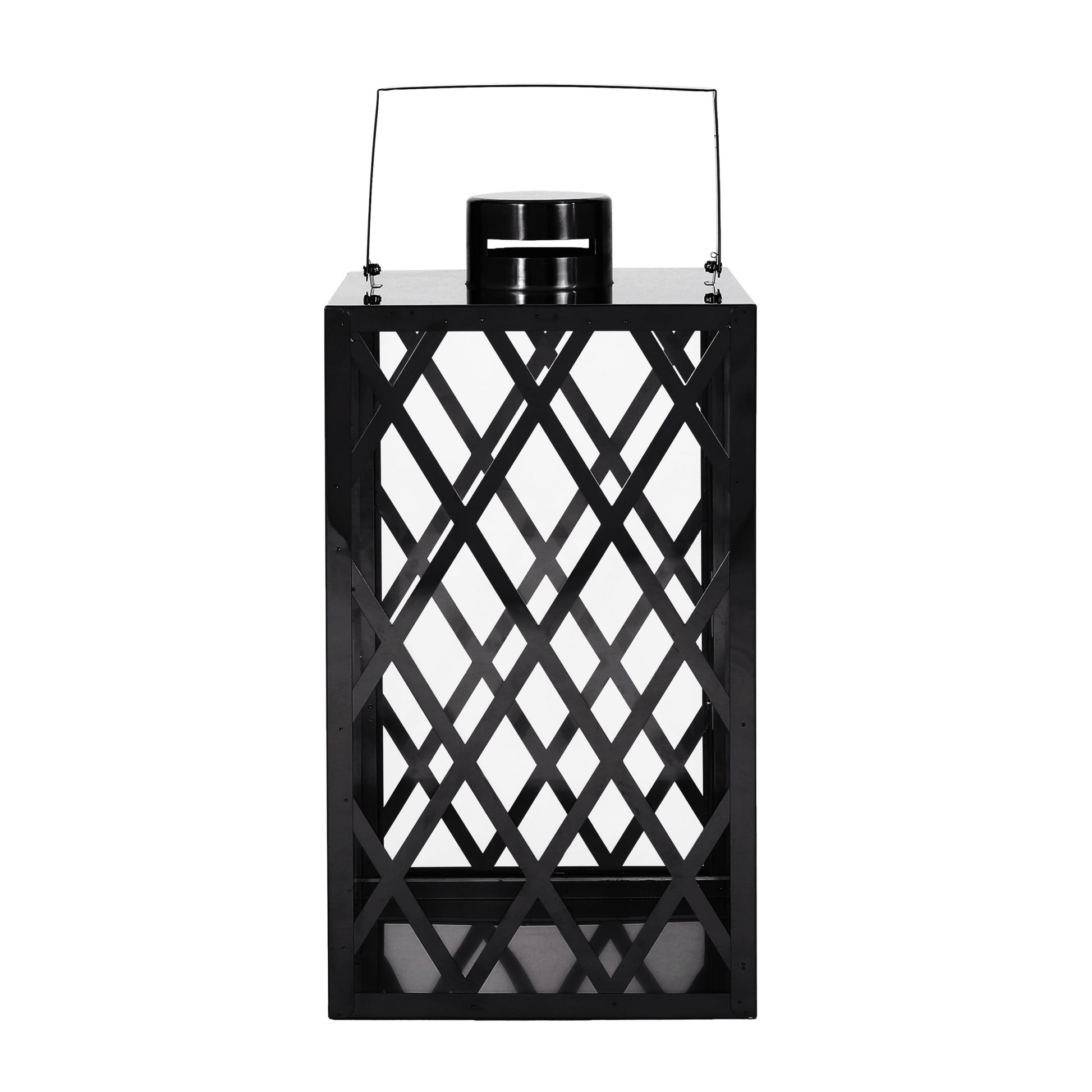 Anton 18"H Stainless Steel Lantern - Black