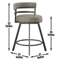 Gene Swivel Counter Stool Dark Gray - Dark Gray